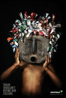 Greenpeace: African Trash Masks 'Grey Mask'